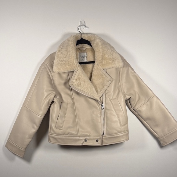 NWOT Abercrombie Cream Faux Leather Jacket - Picture 2 of 7